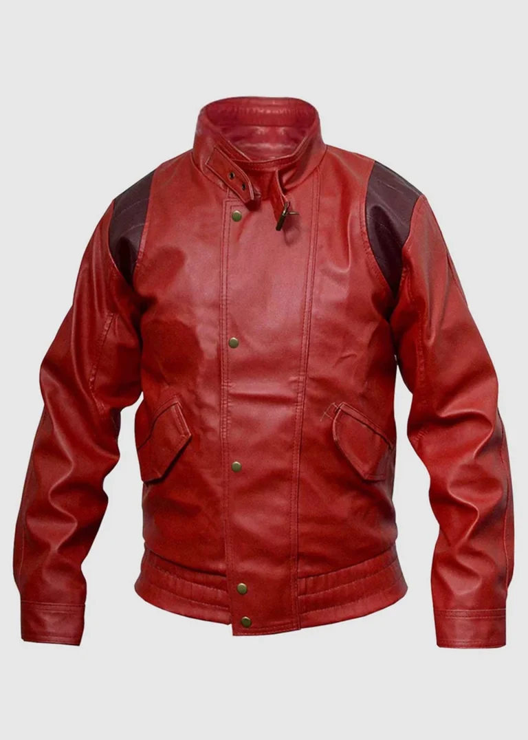 Good For Health bad for health red leather jacket front