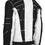 Michael Jackson Black and White Leather Jacket back