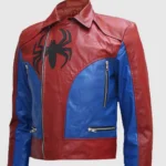 Spiderman Inspired Red and Blue Leather Jacket front full