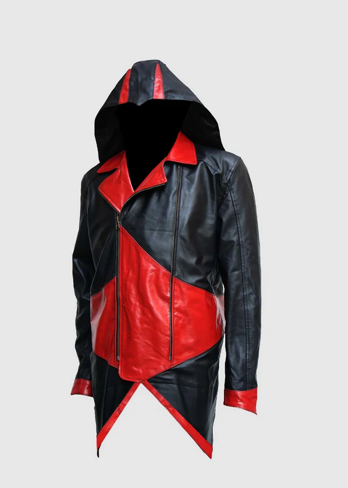 Assassin’s Creed 3 Black & Red Hooded Leather Jacket