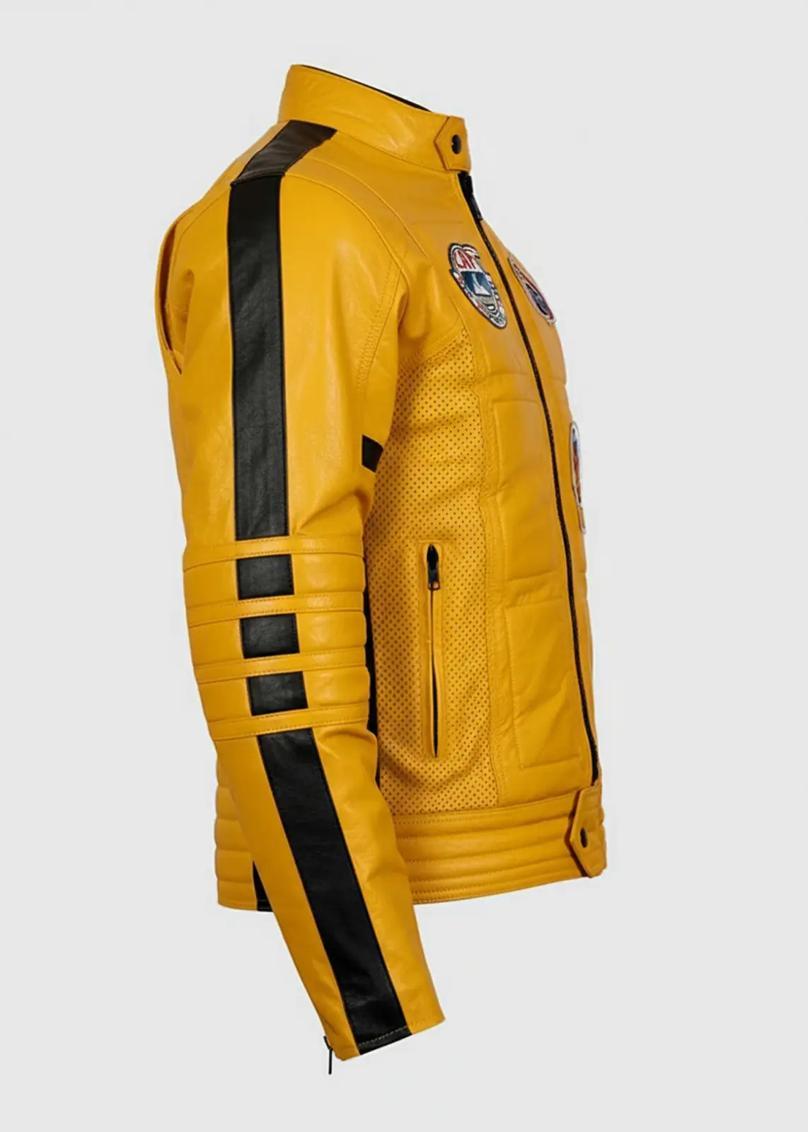 Kill Bill Black and Yellow Leather Motorcycle Jacket