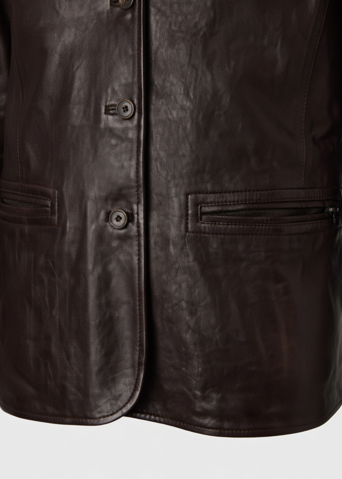 Dark Brown Leather Coat For Men