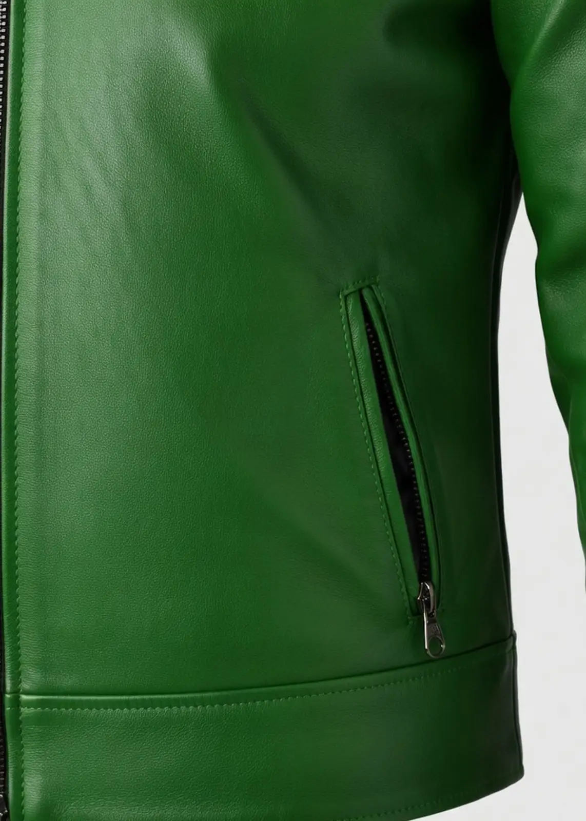 Men’s Rugged & Stylish Green Leather Jacket