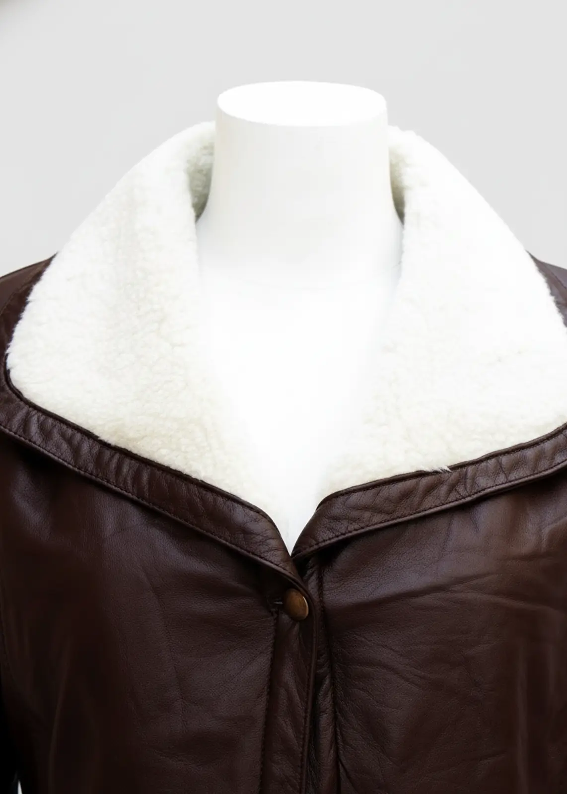 ladies-fur-collar-brown-leather-jacket