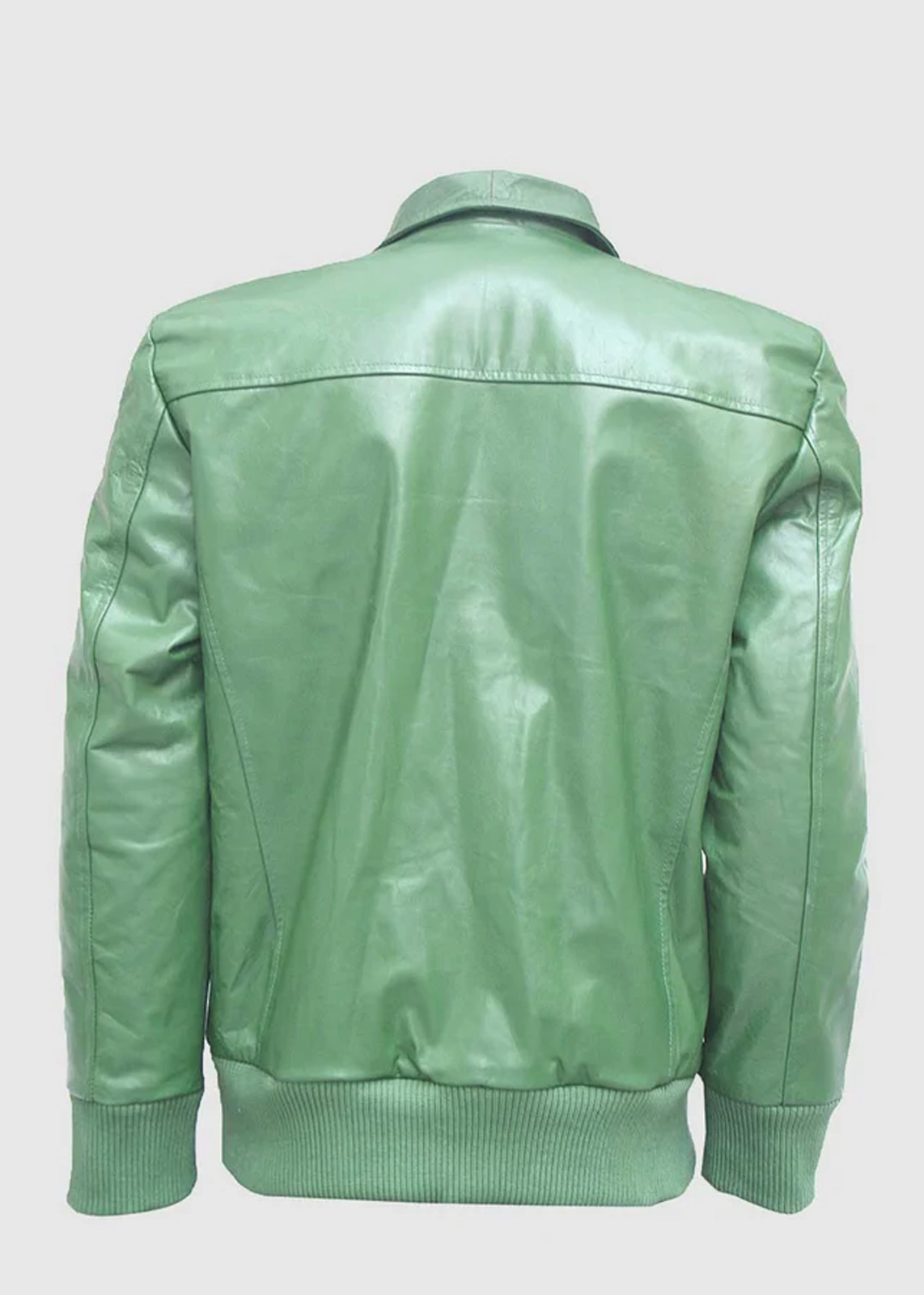 Light Green Leather Jacket For Men