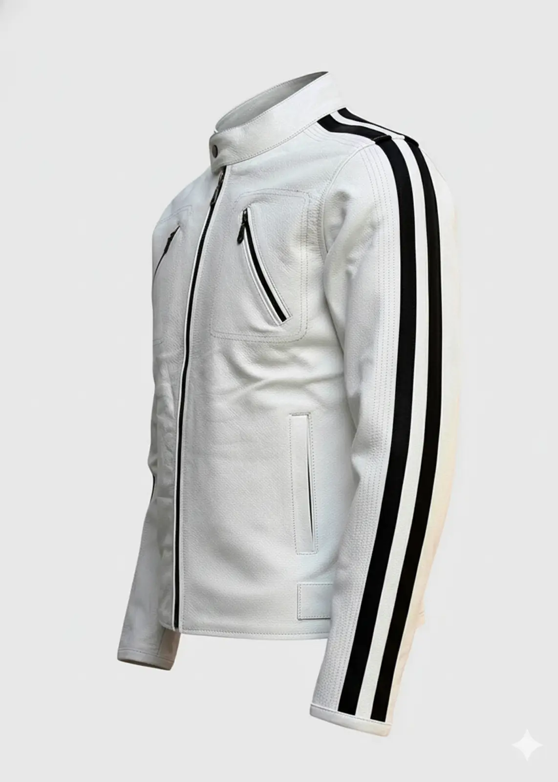 Men’s Off White Leather Jacket