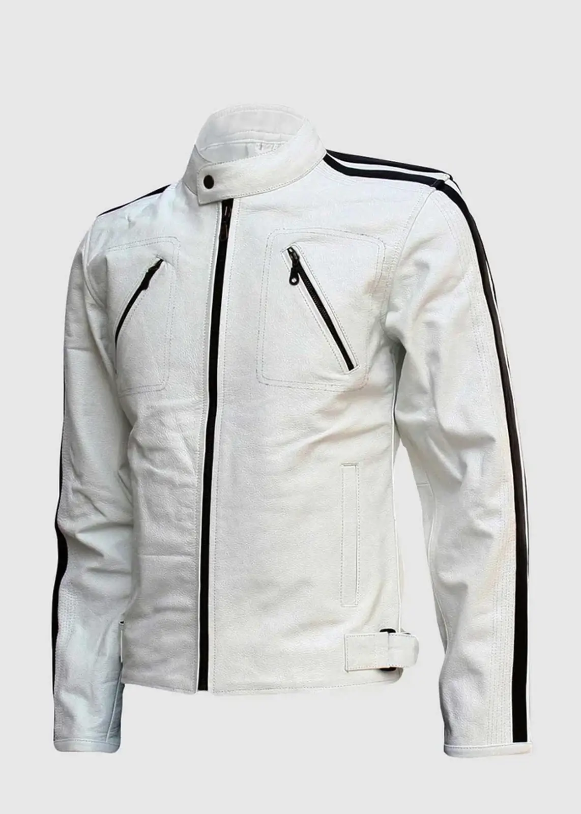 Men’s Off White Leather Jacket