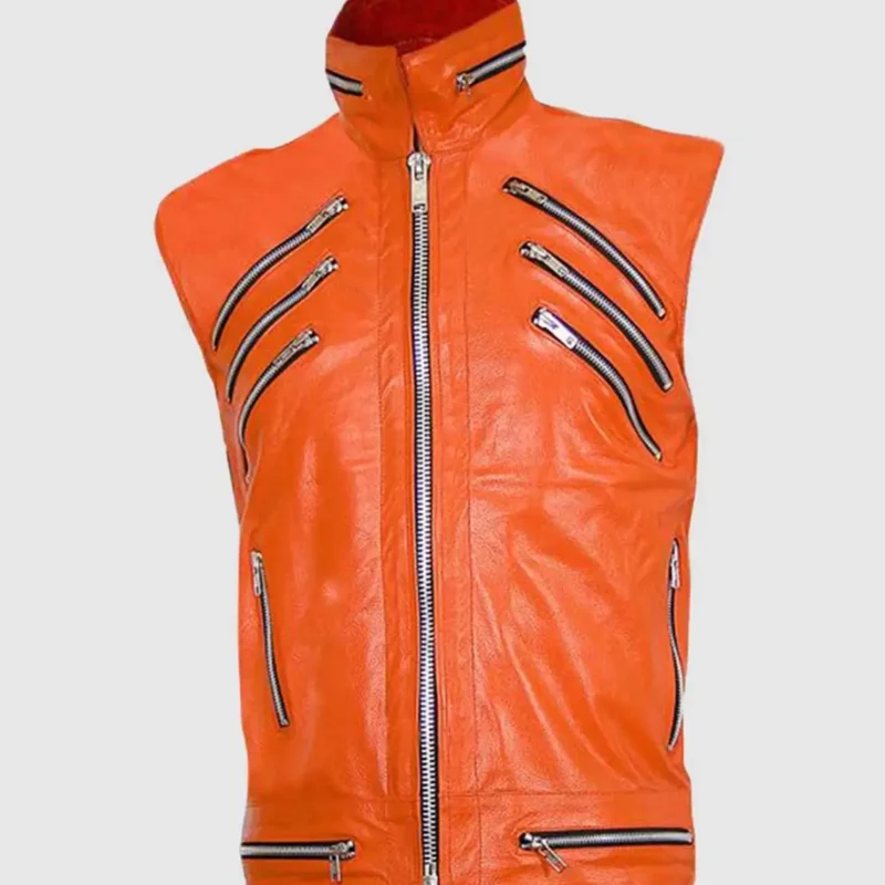 mens-orange-leather-vest
