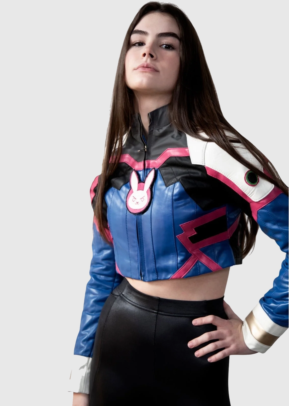 D.VA Crop Top Leather Jacket For Women