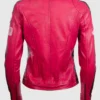 pink leather motorcycle jacket