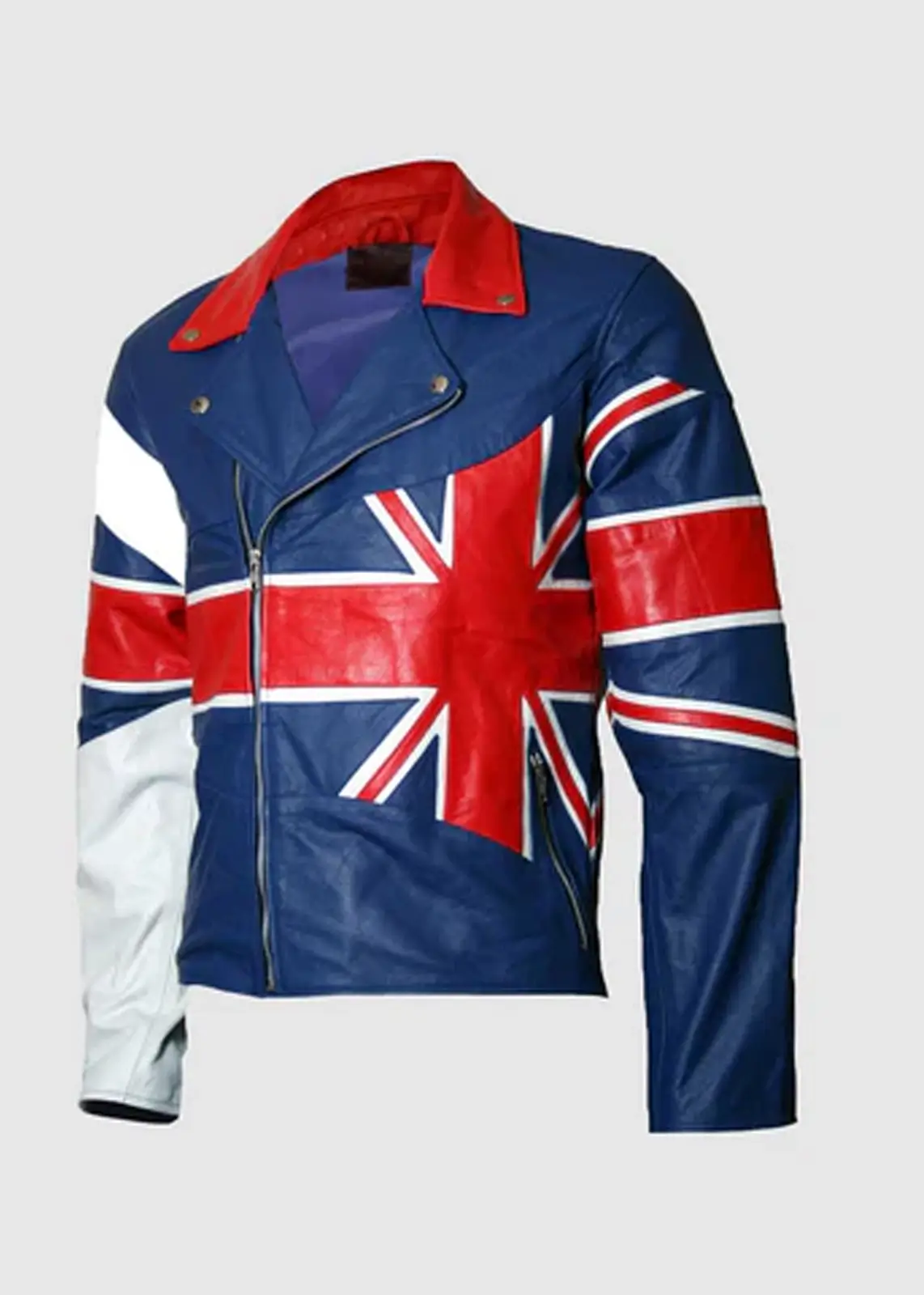 Union Jack Flag Leather Jacket For Men