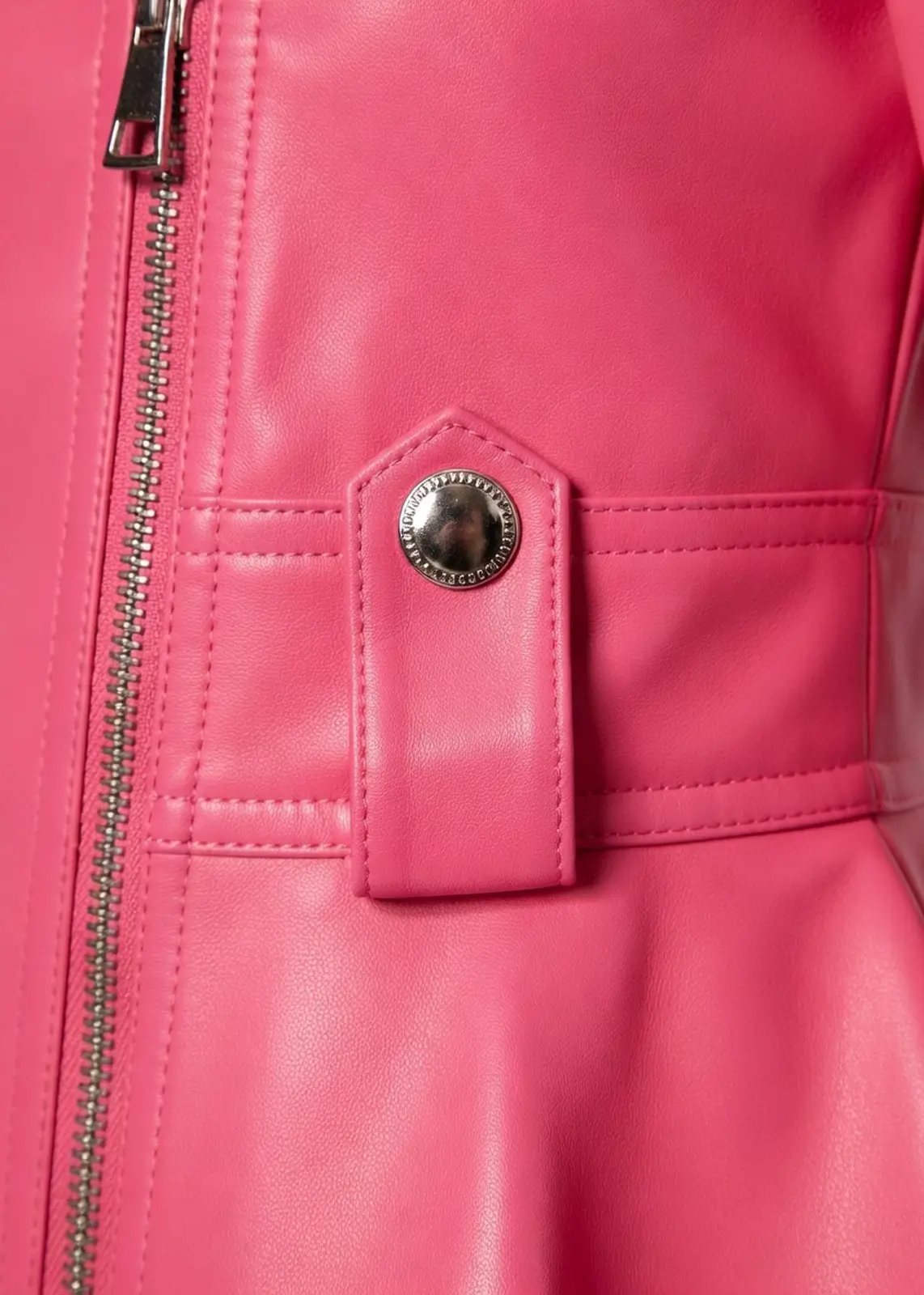 Women’s Pink Peplum Leather Jacket