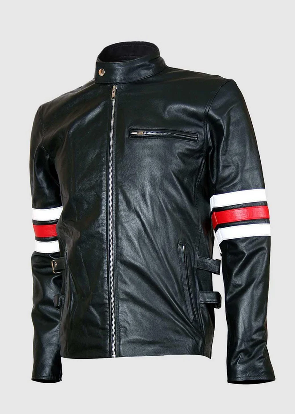 Men’s Classic Black Leather Racing Jacket