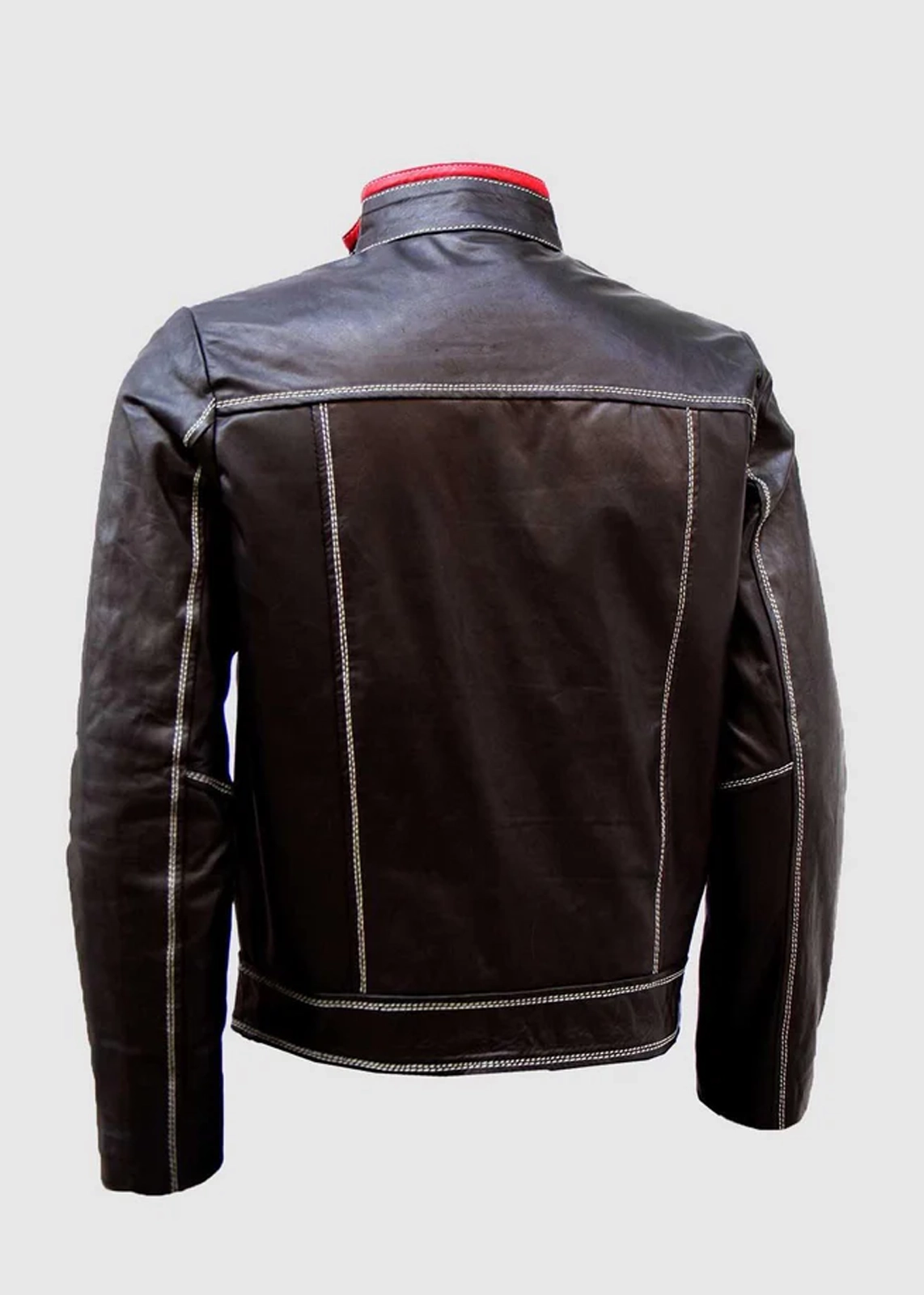 Brown Leather Racer Jacket