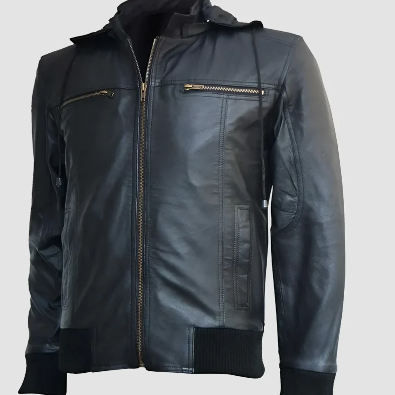 black-leather-hooded-biker-jacket