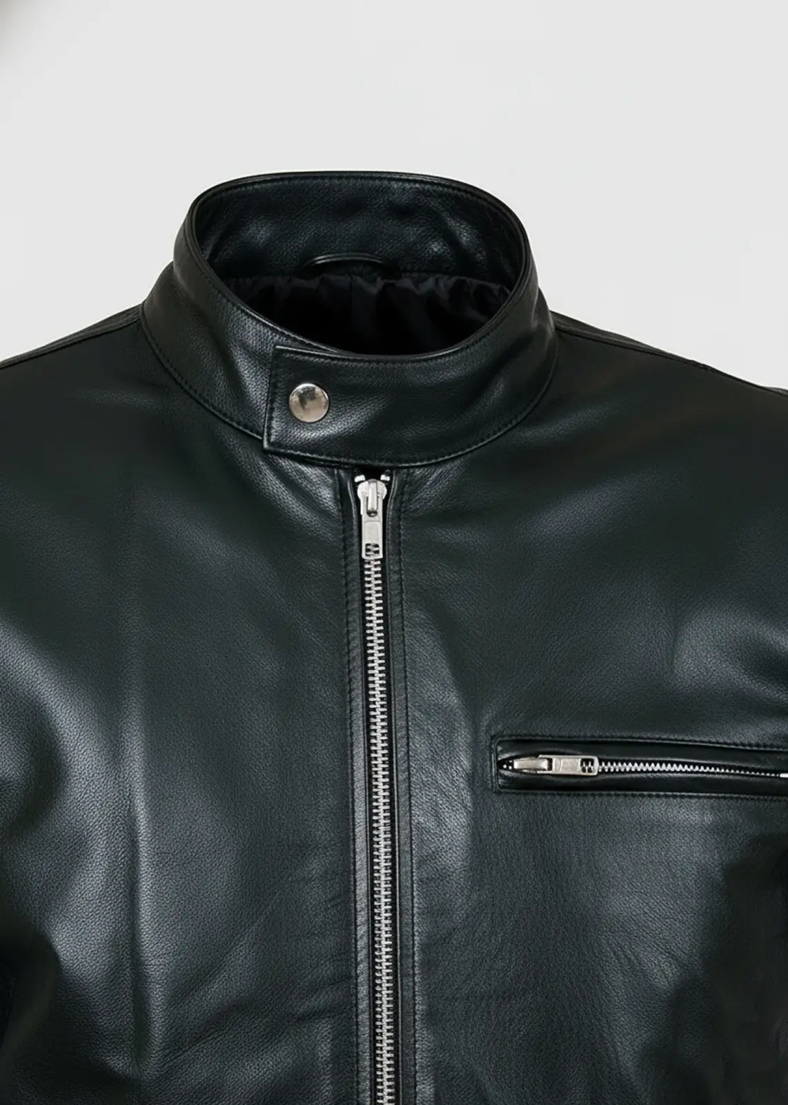 Men’s Classic Black Leather Racing Jacket