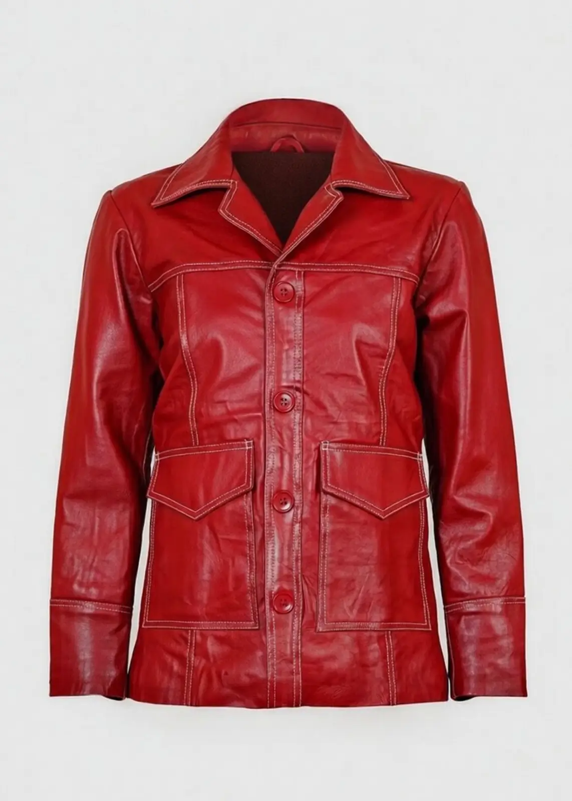 Men’s Cherry Red Leather Jacket