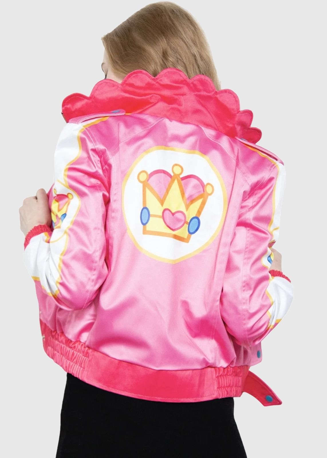 Women’s Pink Racing Princess Peach Bomber Jacket