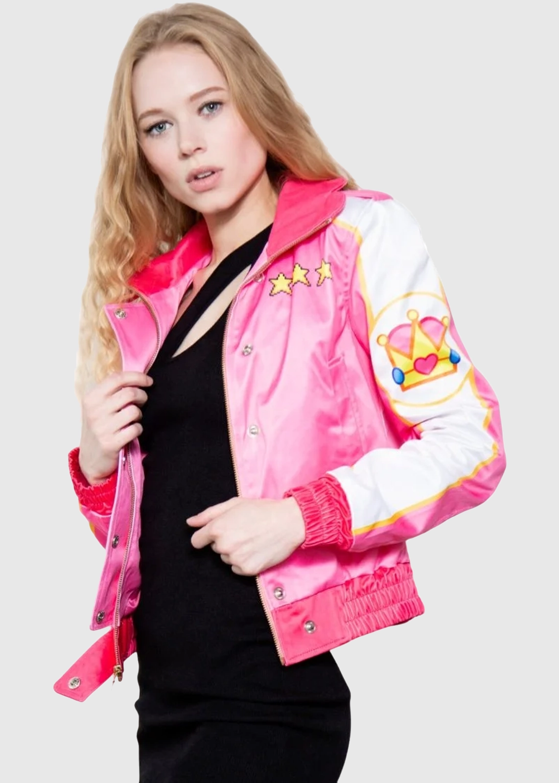 Women’s Pink Racing Princess Peach Bomber Jacket