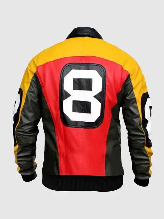 8 Ball Bomber Leather Jacket – Seinfeld Puddy