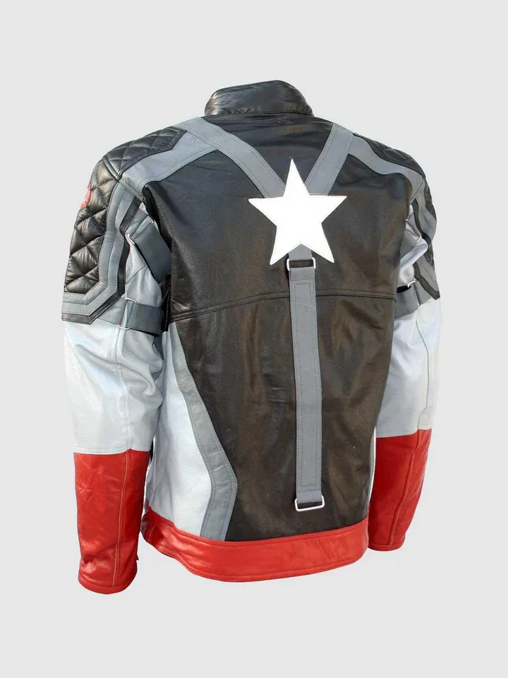 Captain America Steve Rogers Black Leather Jacket