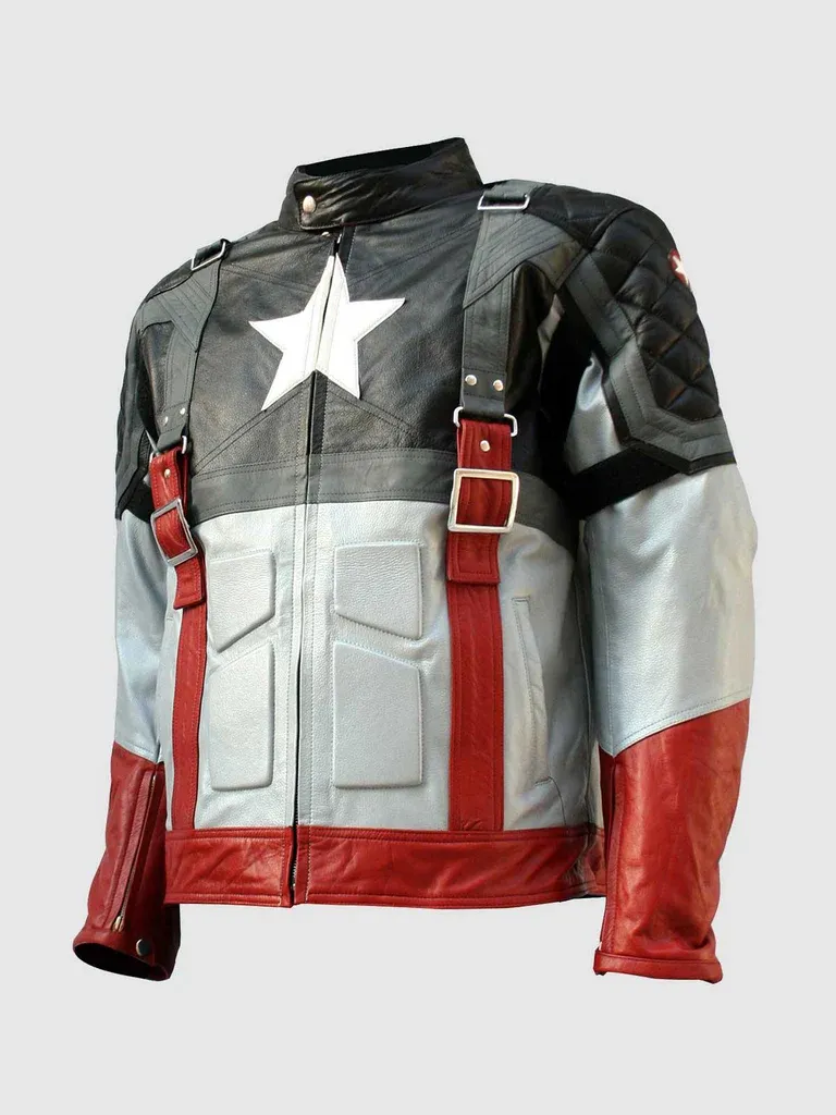 Captain America Steve Rogers Black Leather Jacket