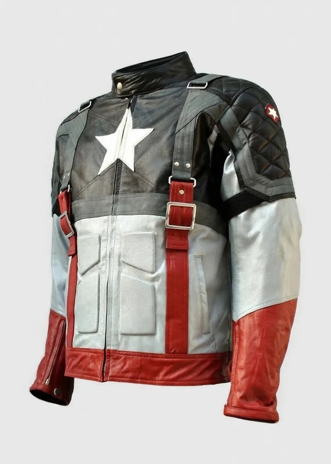 Captain America Steve Rogers Black Leather Jacket