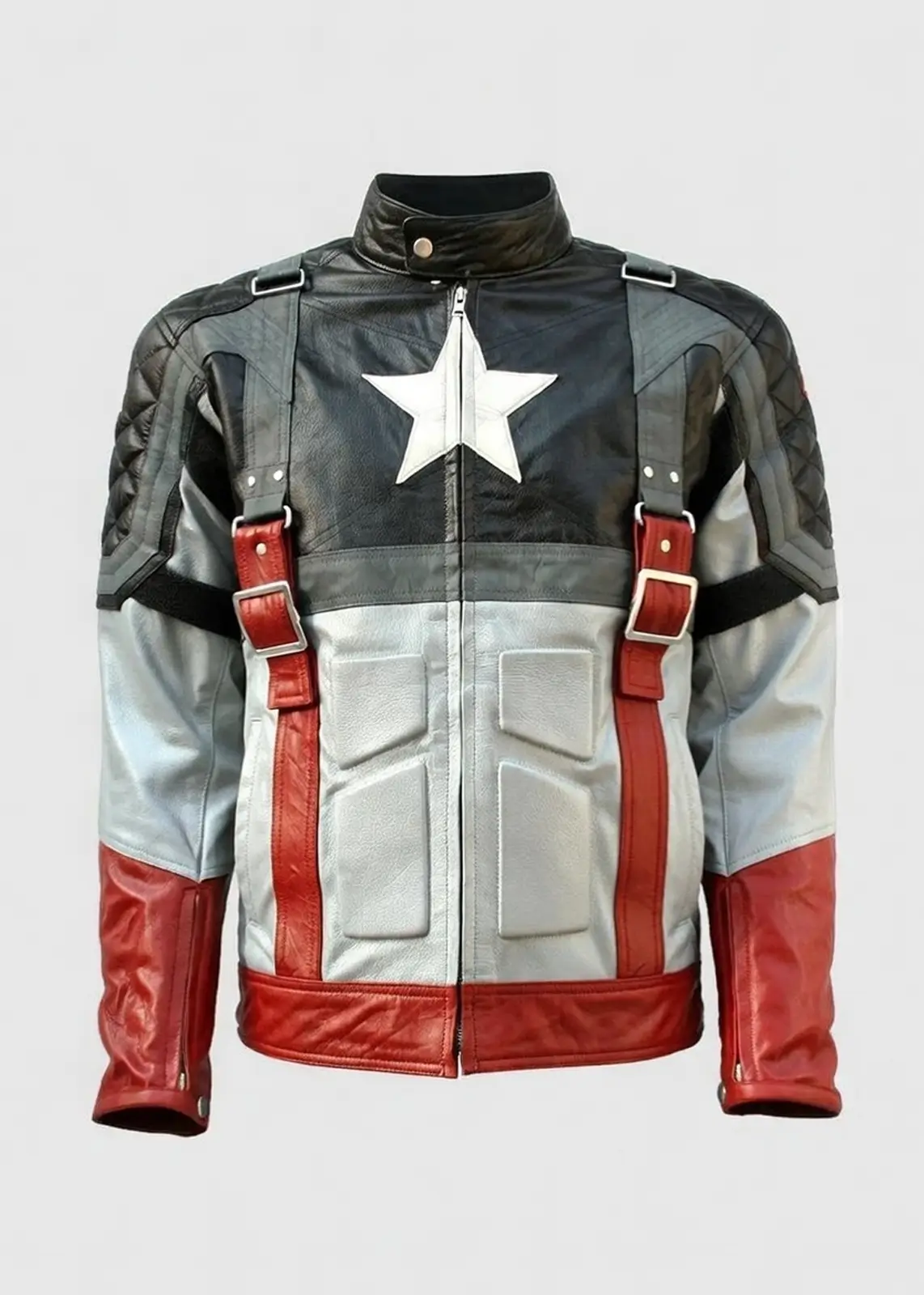 Captain America Steve Rogers Black Leather Jacket