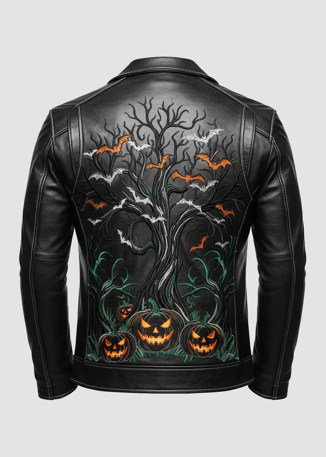 Haunted Forest Black Leather Jacket