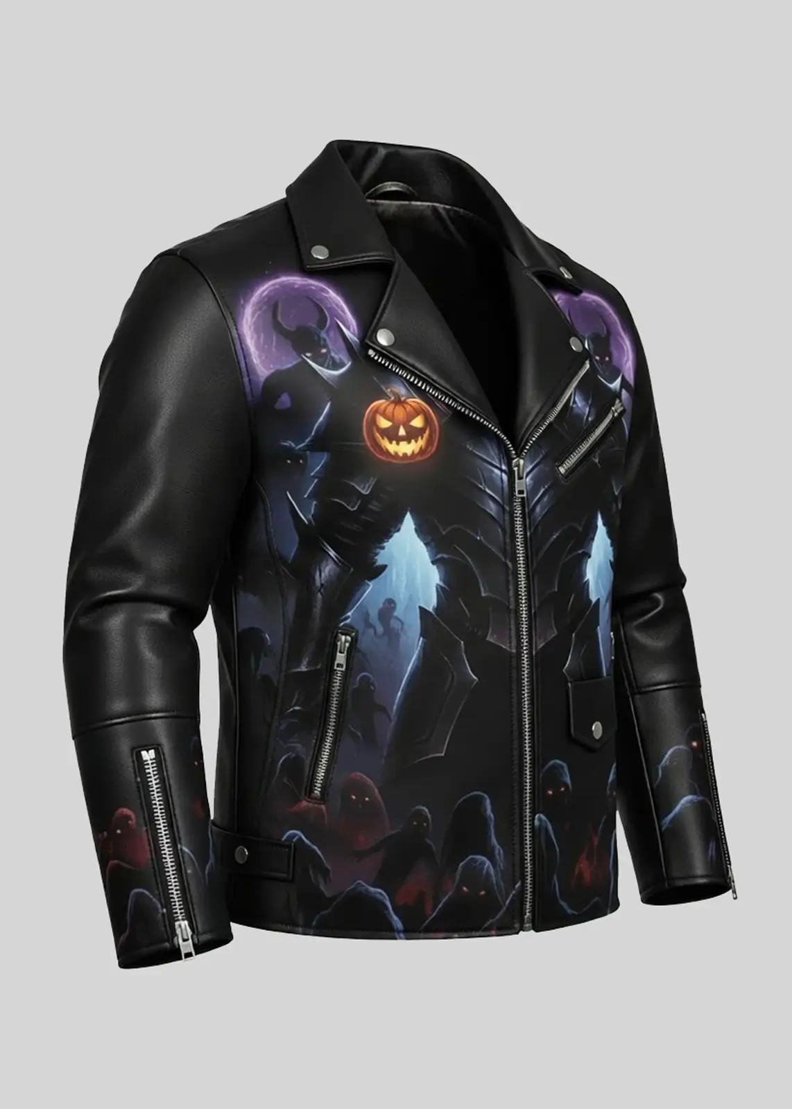 Pumpkin Warlord of Shadows Leather Jacket