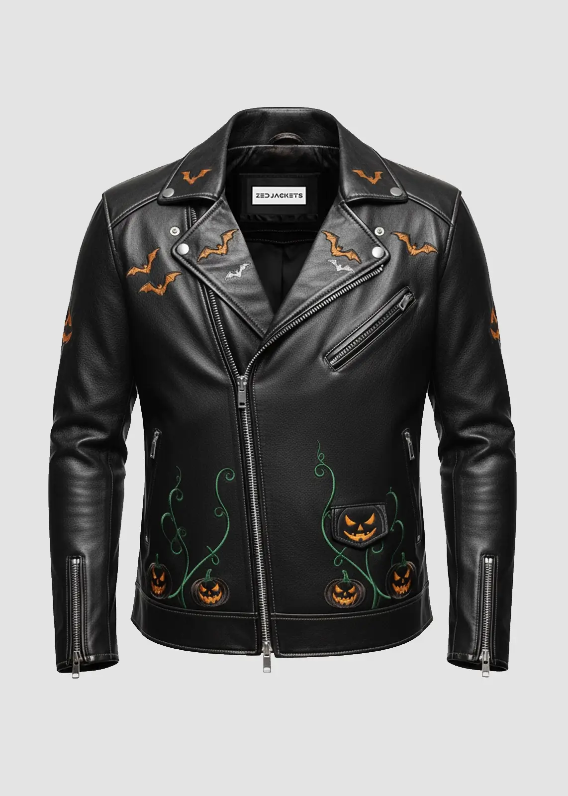 Haunted Forest Black Leather Jacket