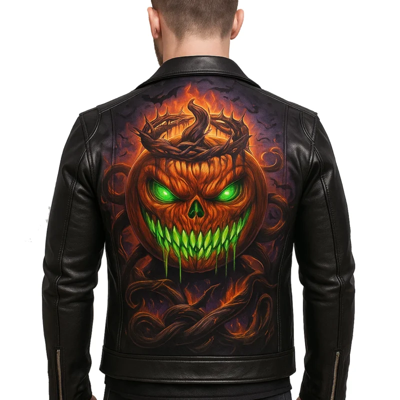 pumpkin king leather jacket model