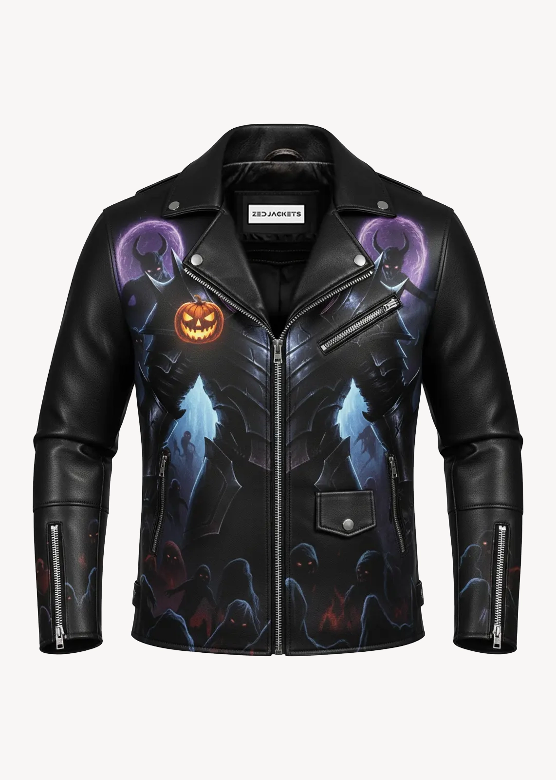 Pumpkin Warlord of Shadows Leather Jacket