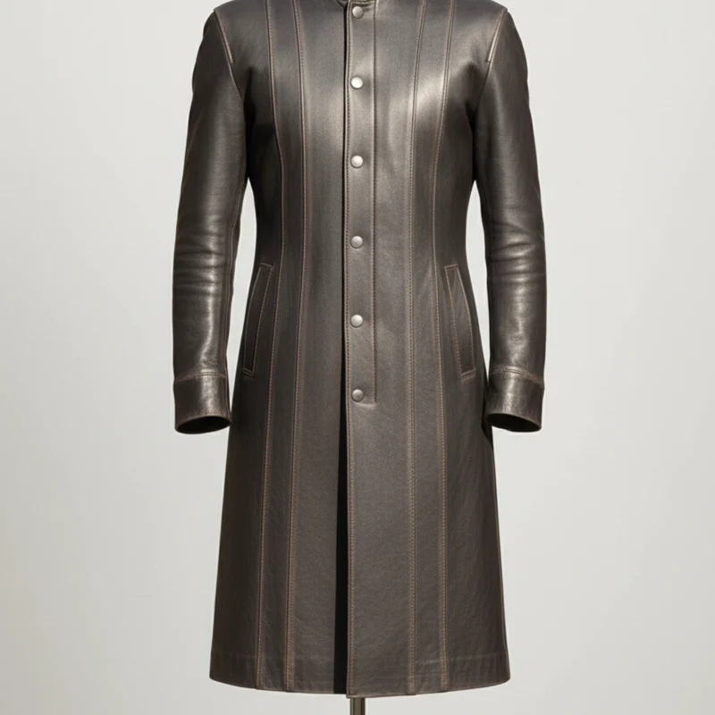 The Outrider — Charcoal Grey Paneled Duster Coat front