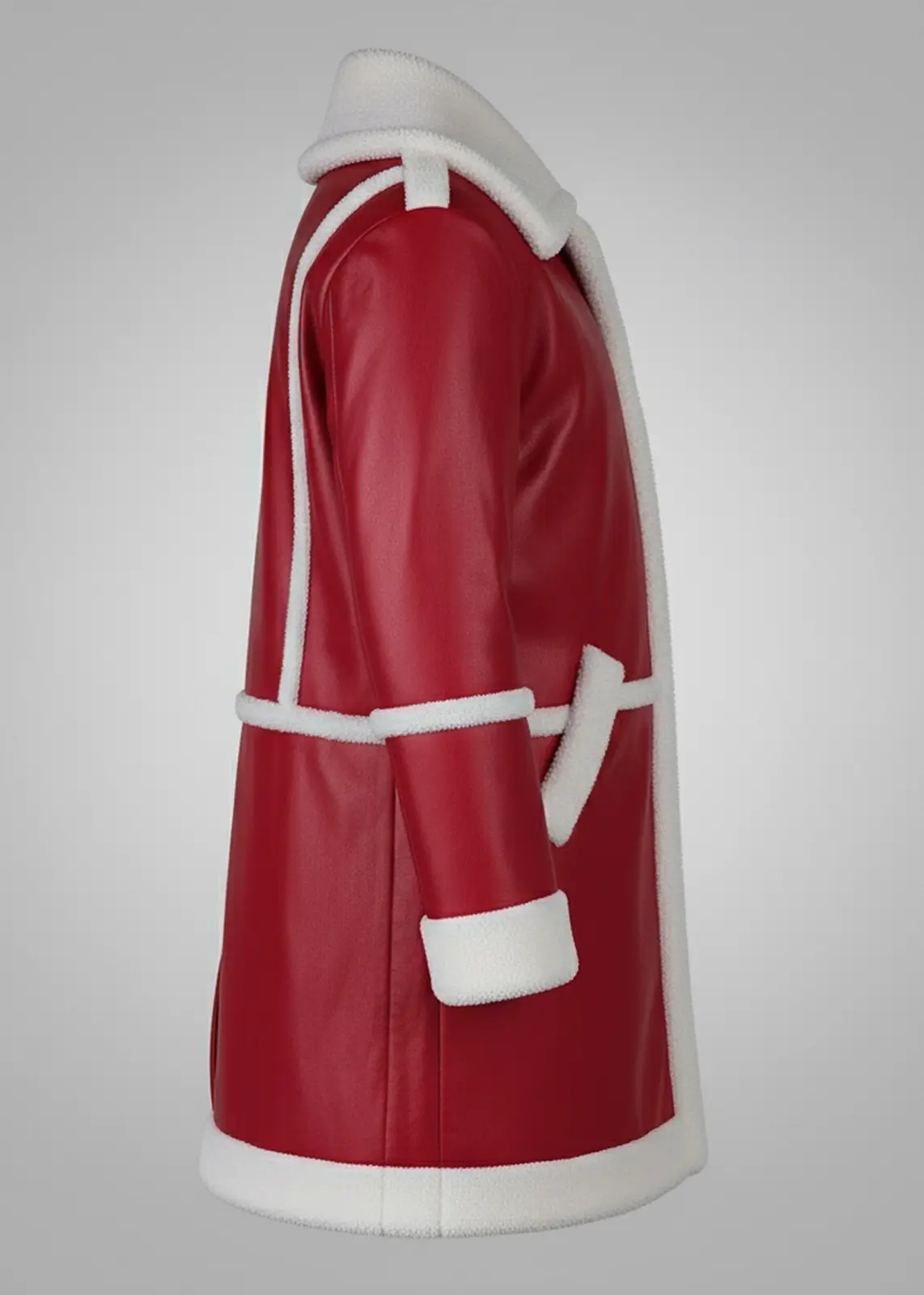 Santa Claus Red One Leather Coat