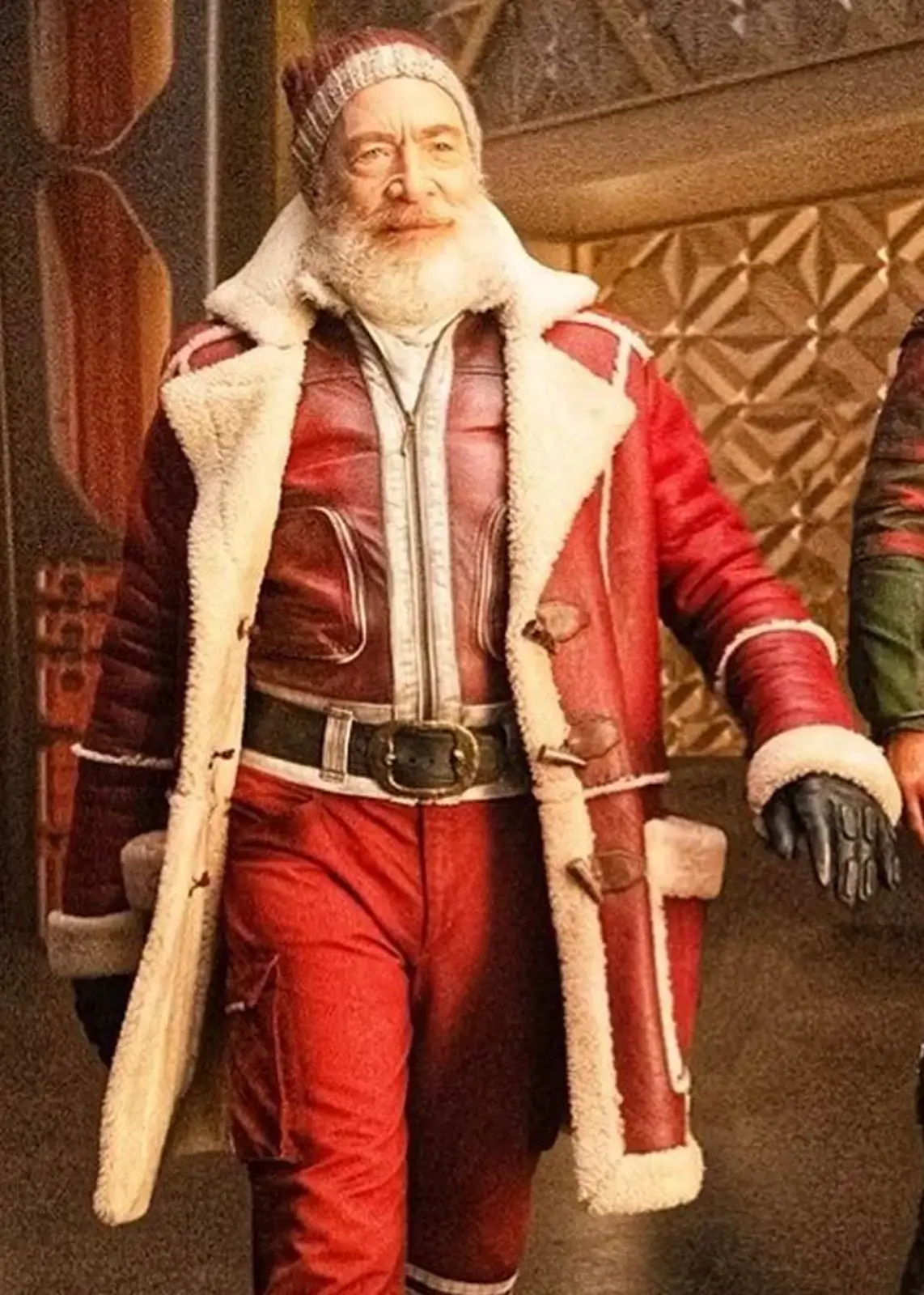 Santa Claus Red One Leather Coat
