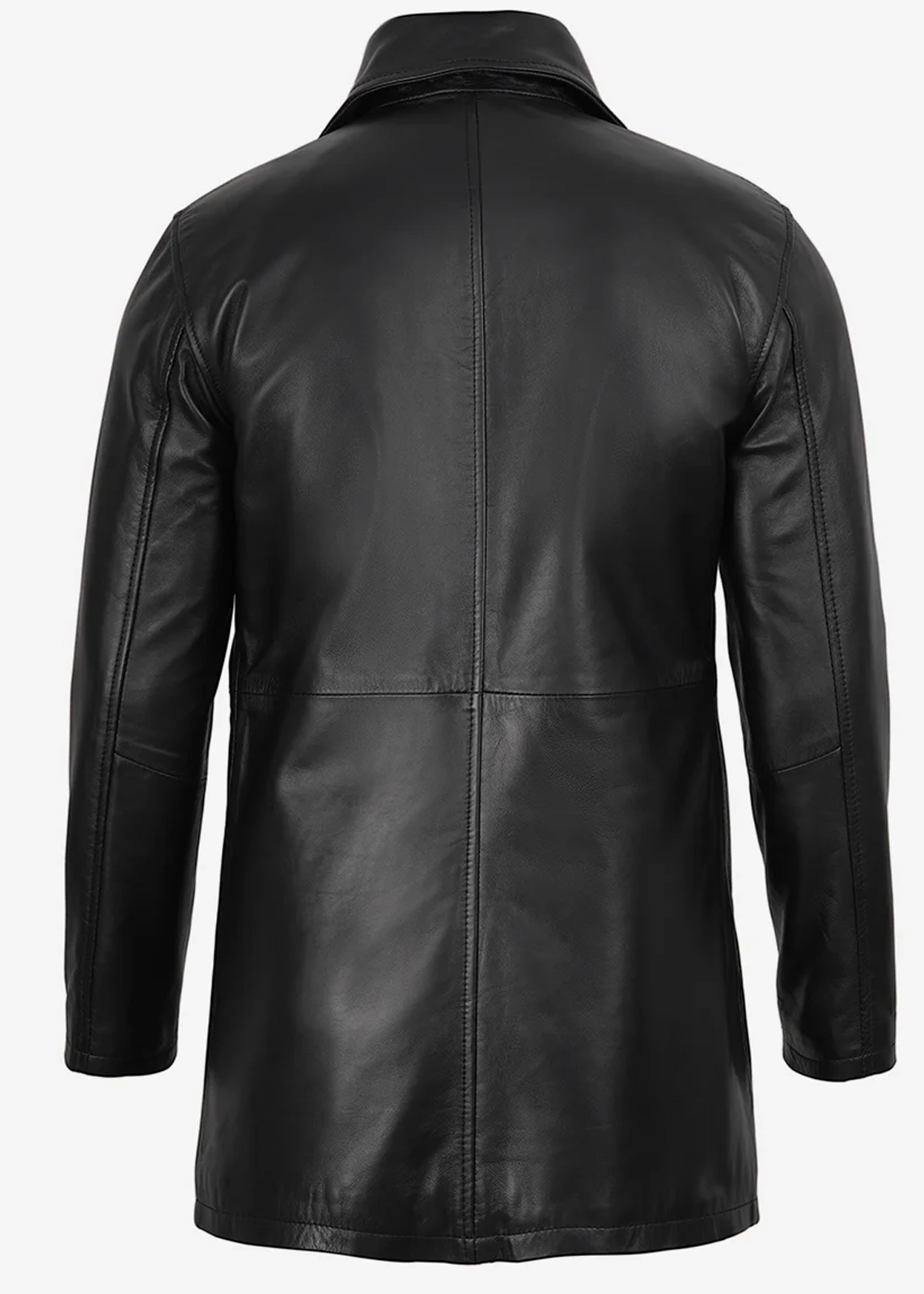 Men’s Long Black Leather Coat
