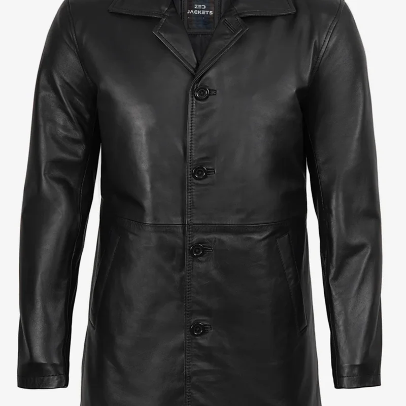mens-black-long-leather-coat