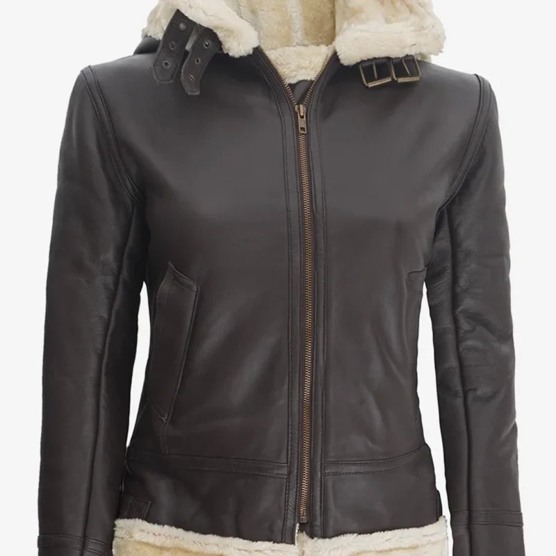 womens-shearling-dark-brown-leather-jacket