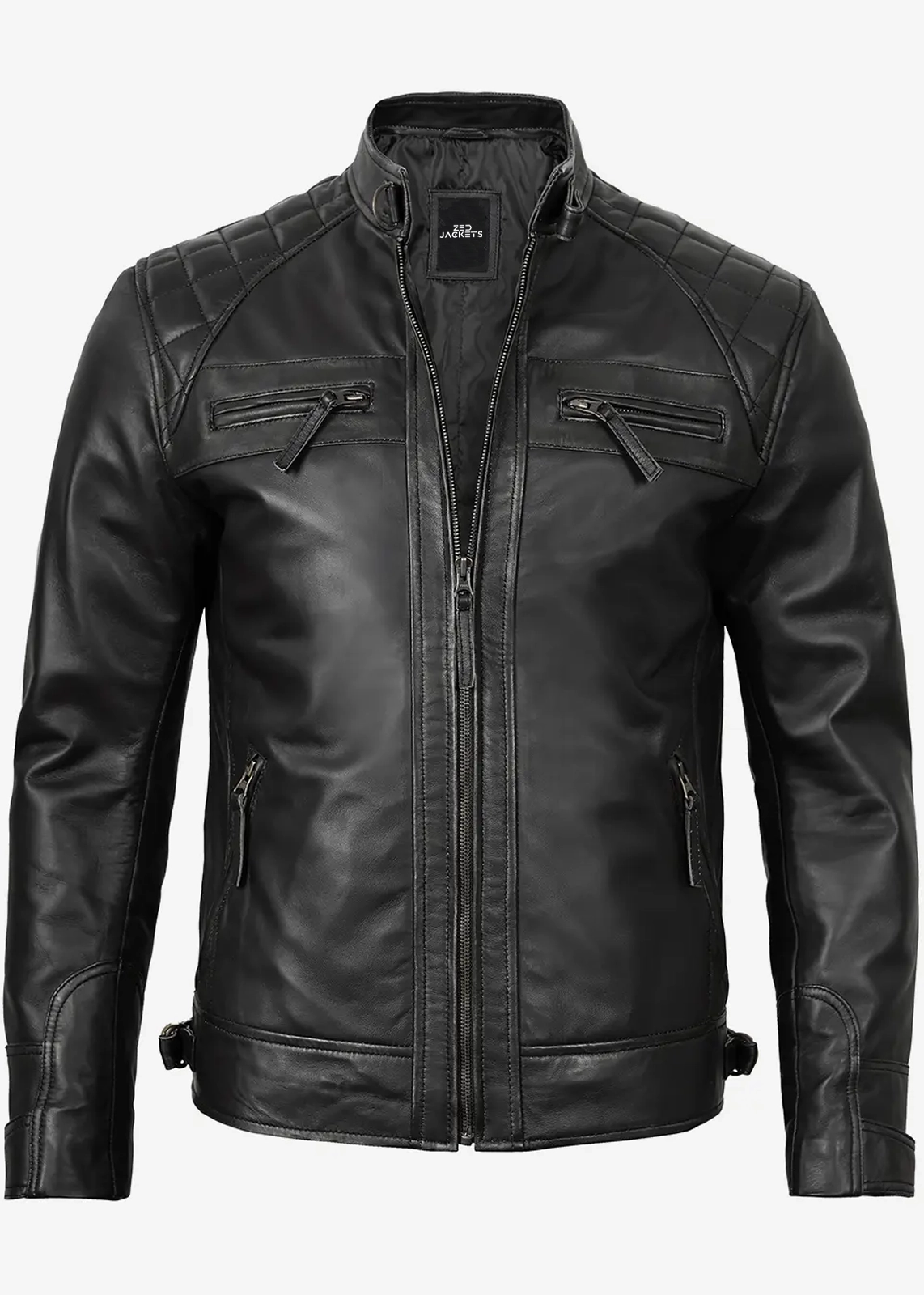 Men’s Black Quilted Leather Jacket