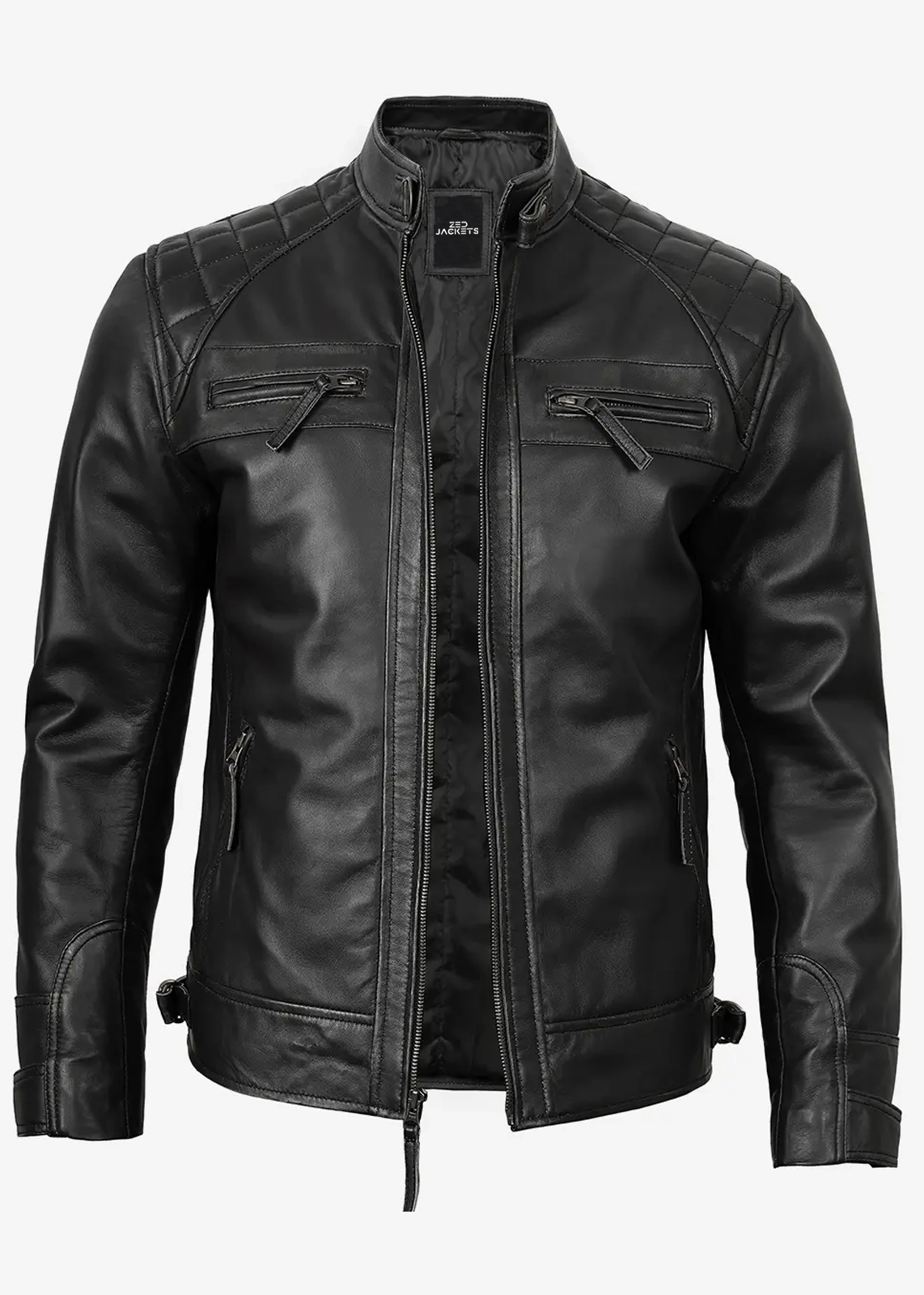 Men’s Black Quilted Leather Jacket