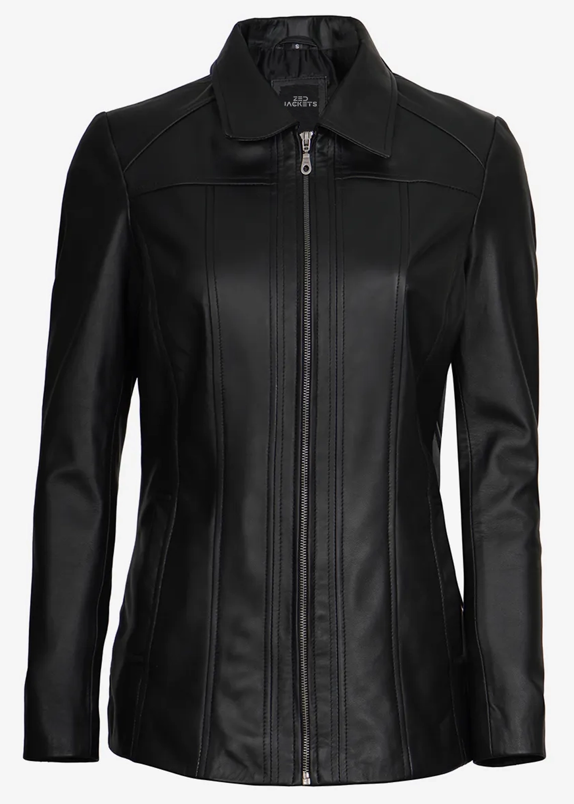 Women’s Black Leather Long Coat