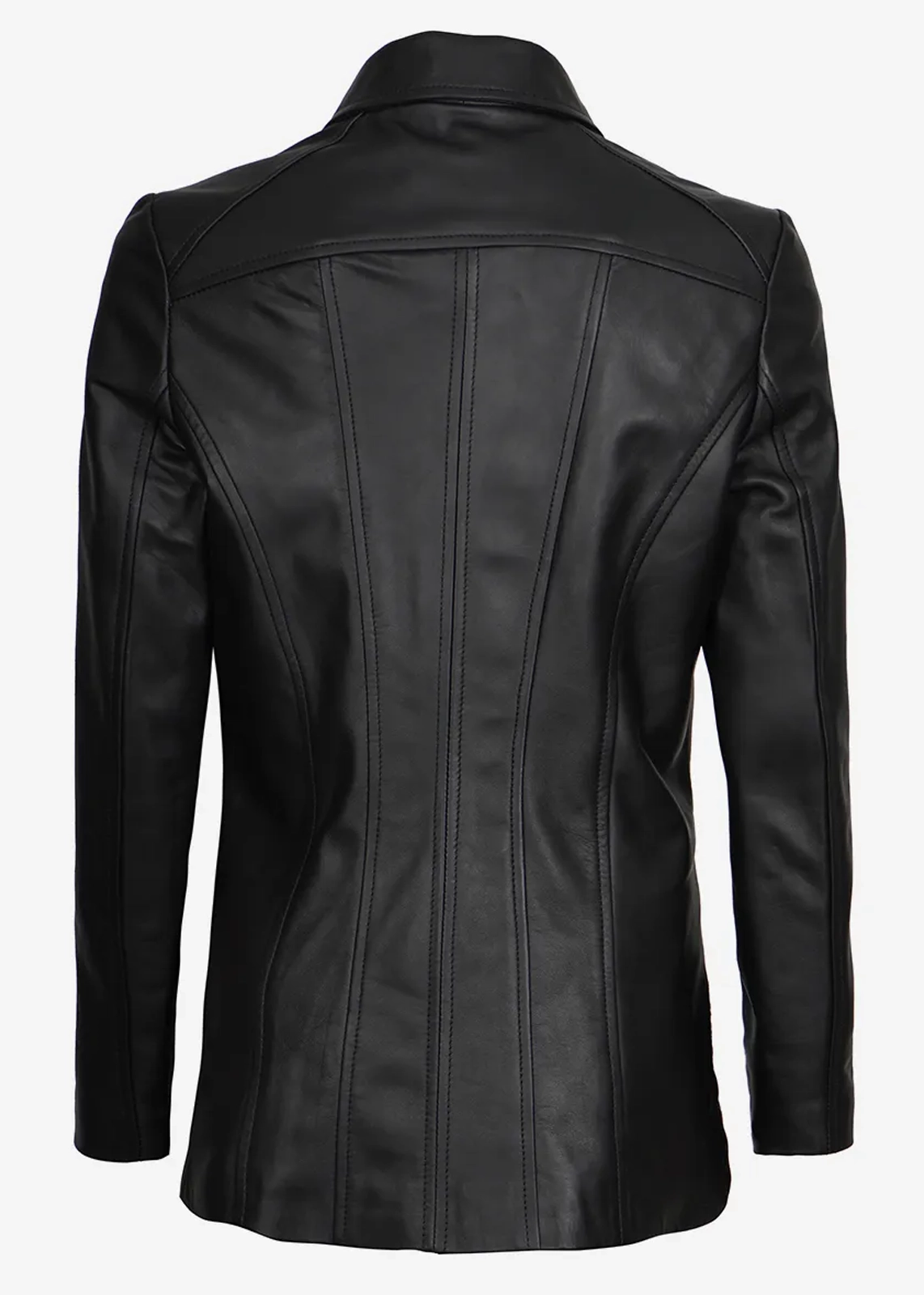 Women’s Black Leather Long Coat