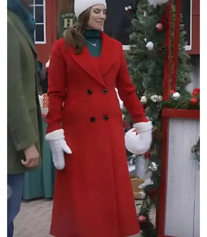 Meghan Ory Red Wool Coat from A Christmas Angel Match