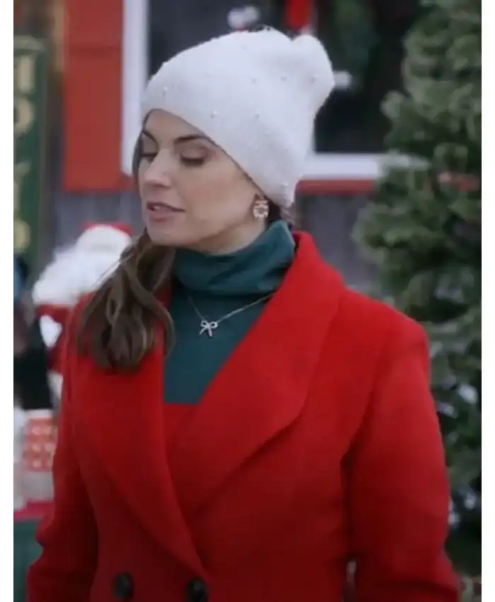 Meghan Ory Red Wool Coat from A Christmas Angel Match