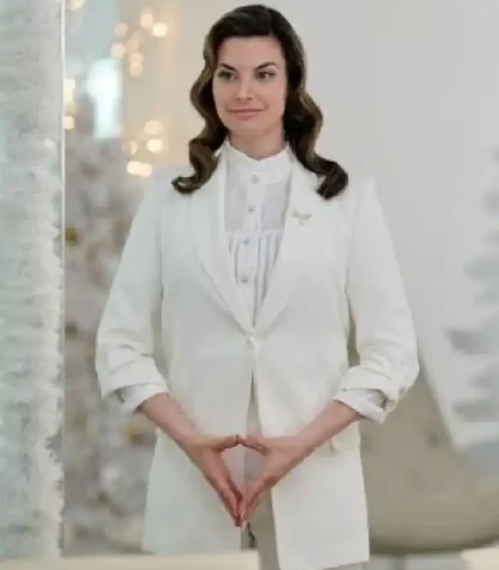 Meghan Ory White Blazer from A Christmas Angel Match