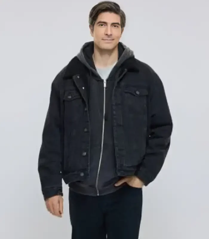 Brandon Routh A Keller Christmas Vacation Black Jacket