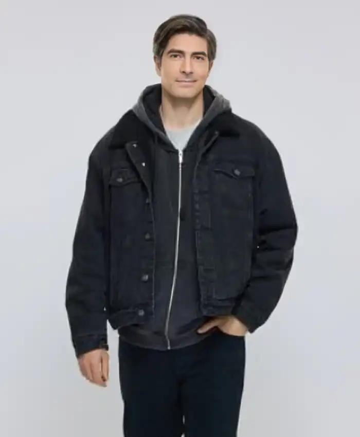 Brandon Routh A Keller Christmas Vacation Black Jacket