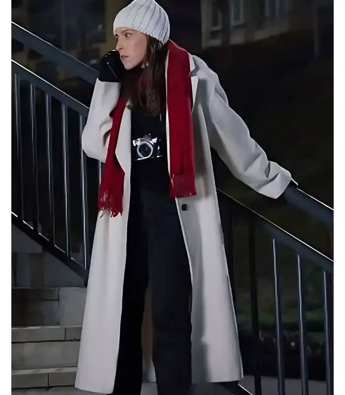 Eden Sher White Coat from A Keller Christmas Vacation