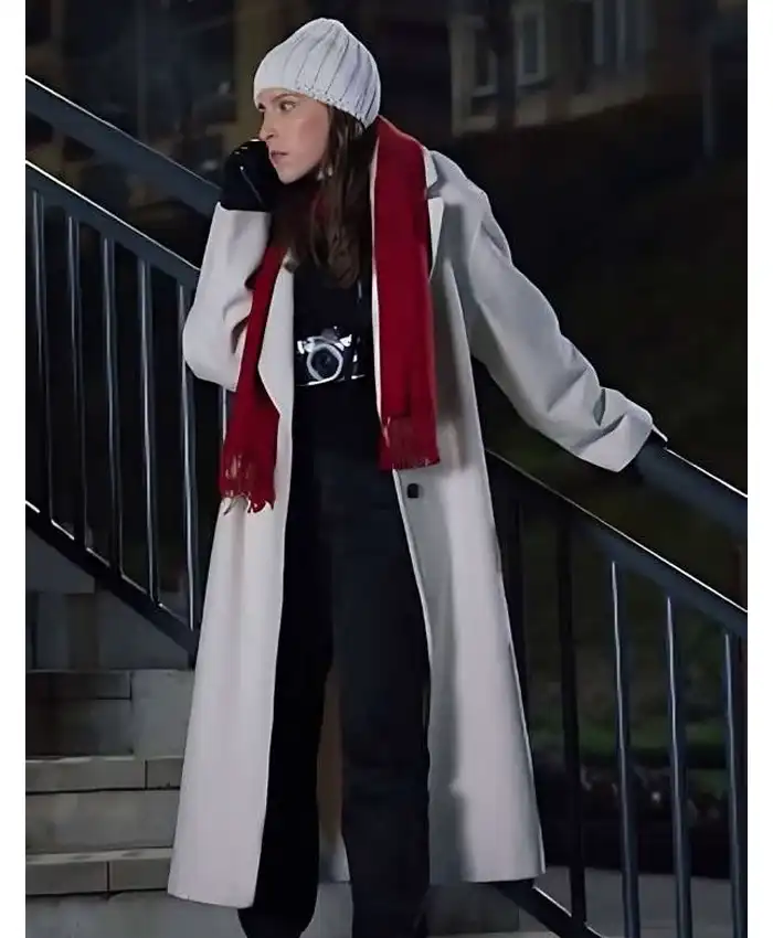Eden Sher White Coat from A Keller Christmas Vacation